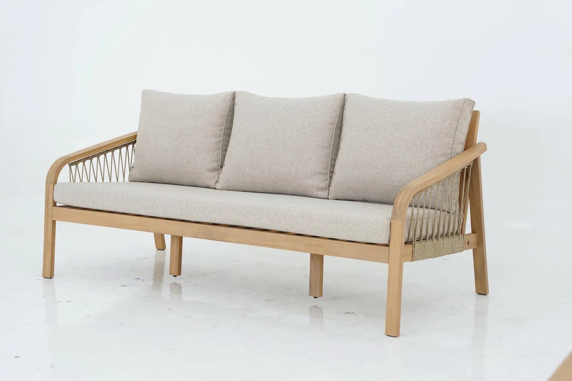 Wooden and rope Sofa, view 3