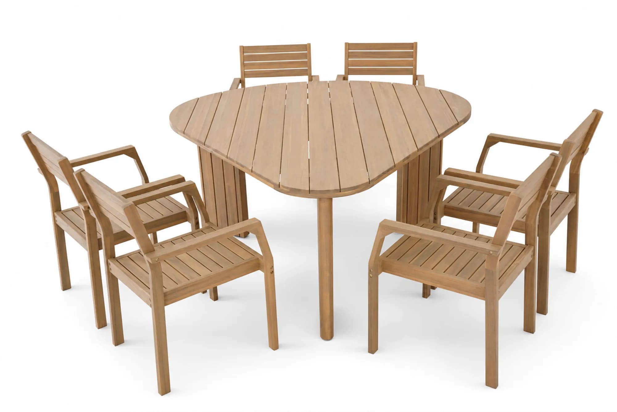 Wooden dining set, view 1