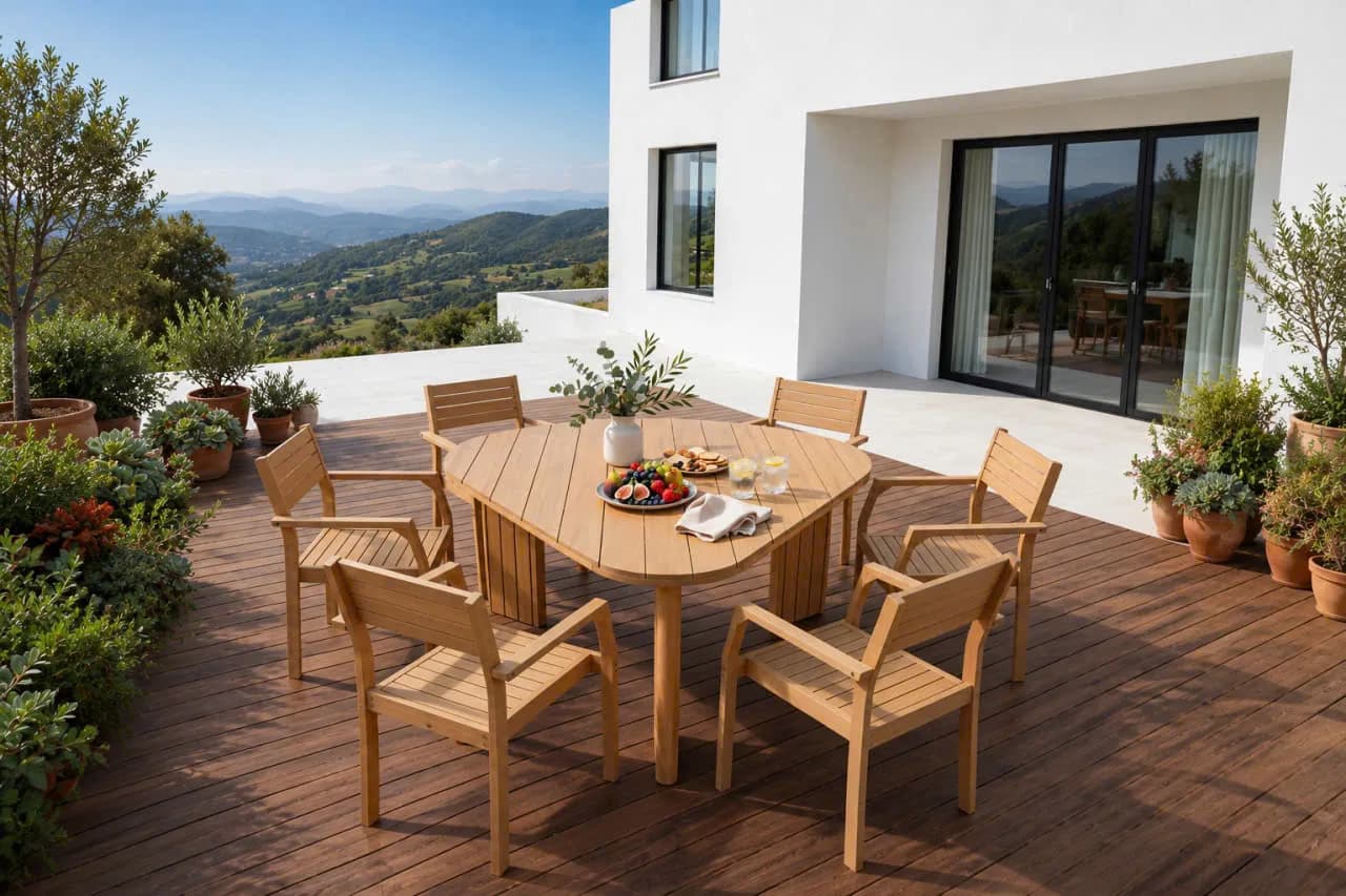 Wooden dining set, view 8